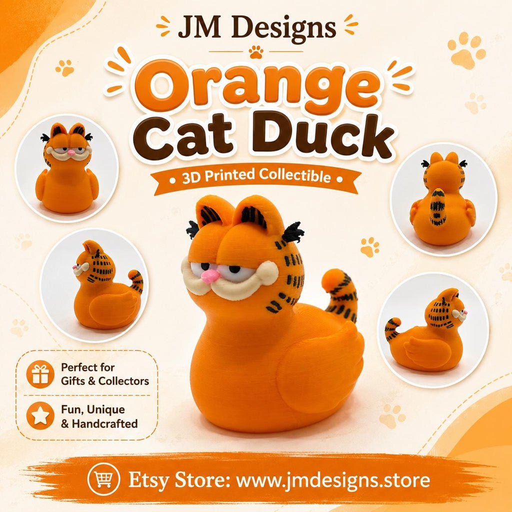 Orange Cat Figurine Desk Decoration Inspired Cartoon Character Collectible Statue Novelty Mashup - JM Designs