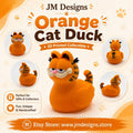 Orange Cat Figurine Desk Decoration Inspired Cartoon Character Collectible Statue Novelty Mashup - JM Designs