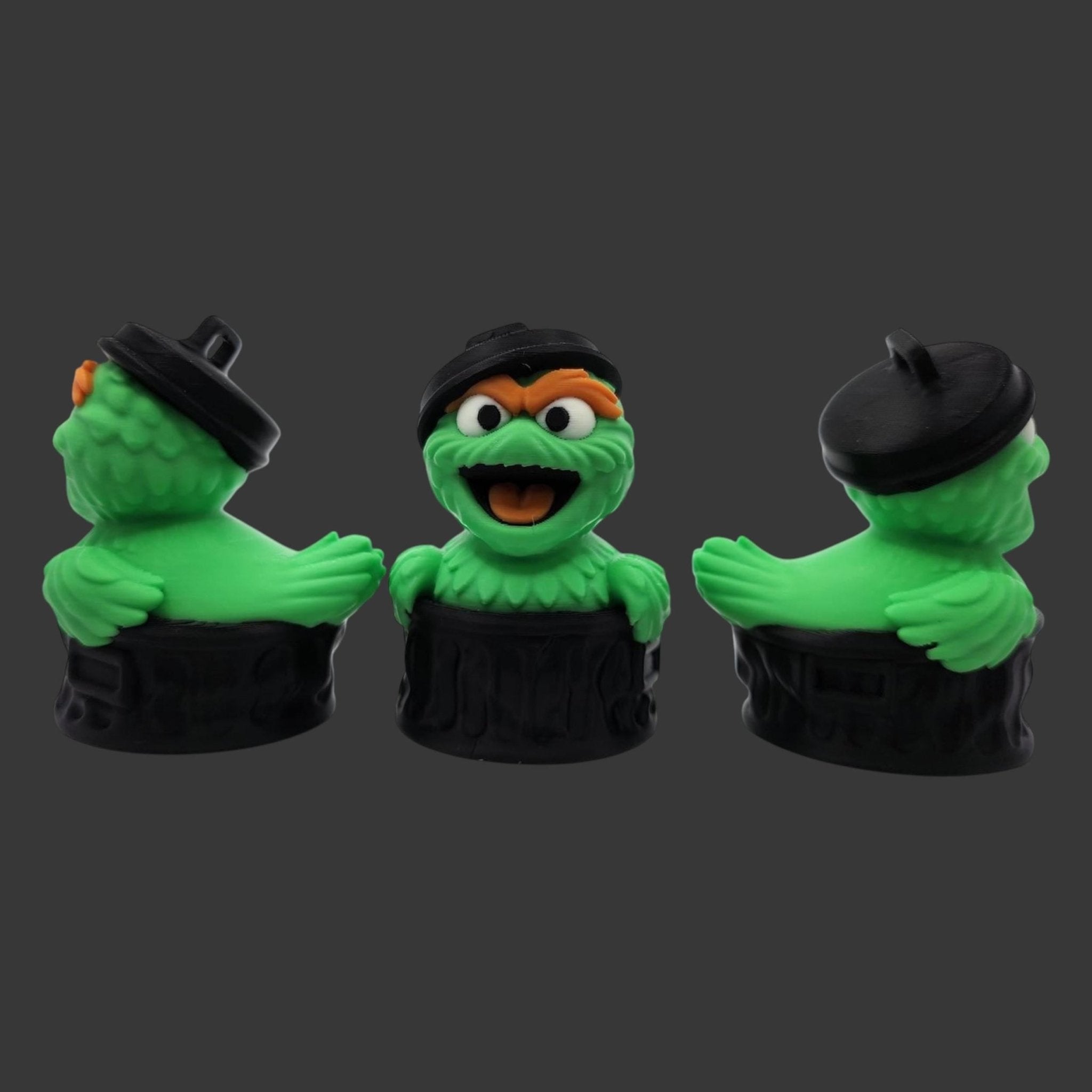Oscar Grouch Figure Miniature Collectible Duck Toy for Desk Decoration - JM Designs