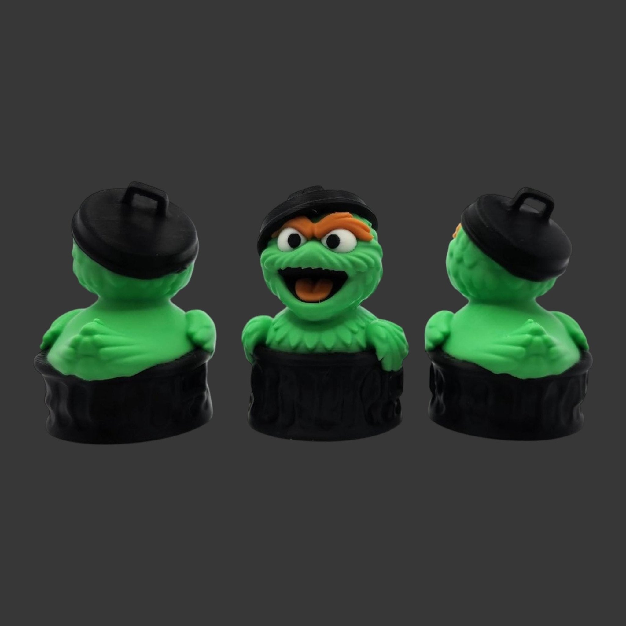 Oscar Grouch Figure Miniature Collectible Duck Toy for Desk Decoration - JM Designs