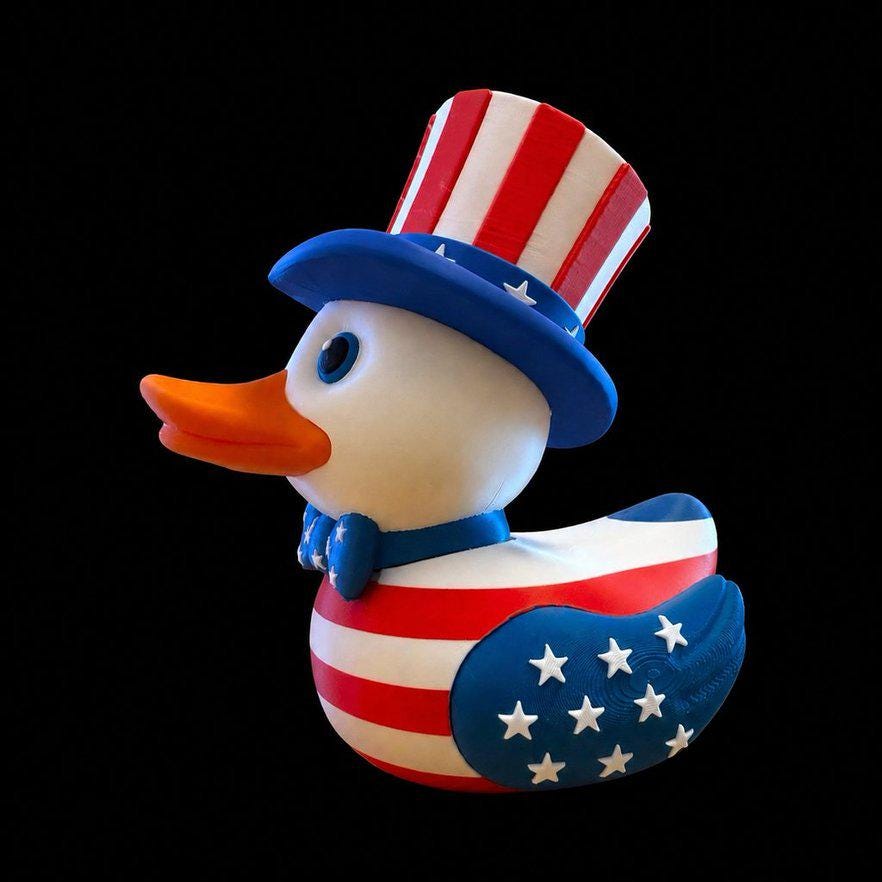 Patriotic Duck America Duck Display USA Uncle Sam Duck Decoration Adorable 4th July - JM Designs