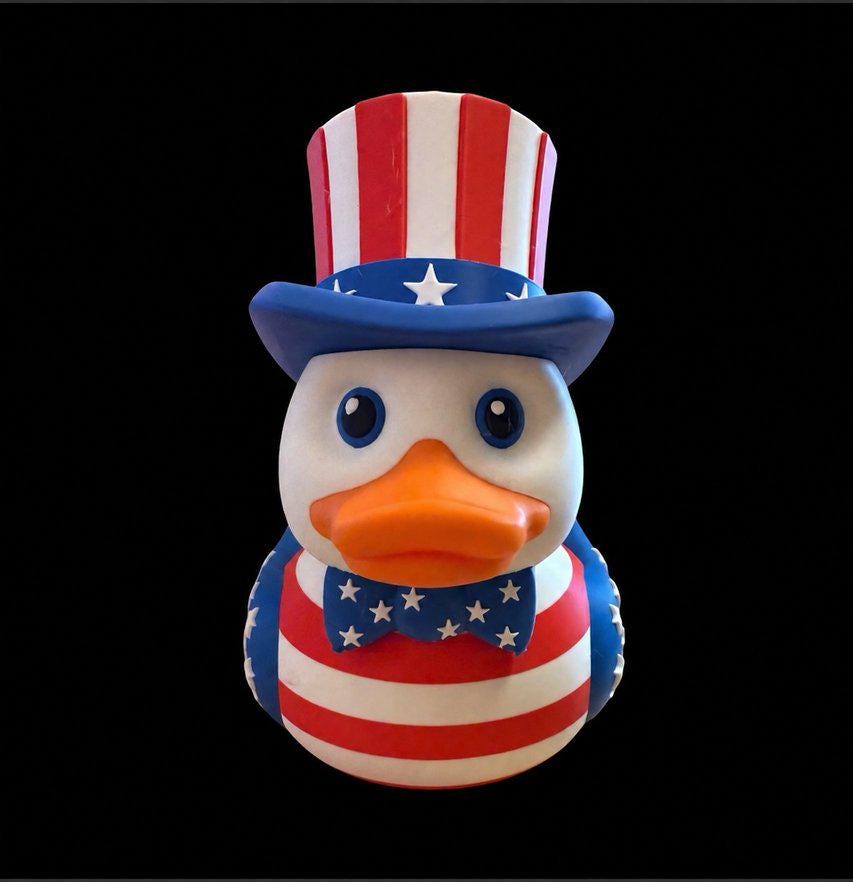 Patriotic Duck America Duck Display USA Uncle Sam Duck Decoration Adorable 4th July - JM Designs
