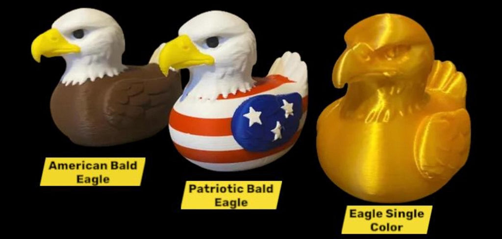 Patriotic Duck Decor, American Eagle 3D Printed Car Accessory for Dashboard Display - JM Designs