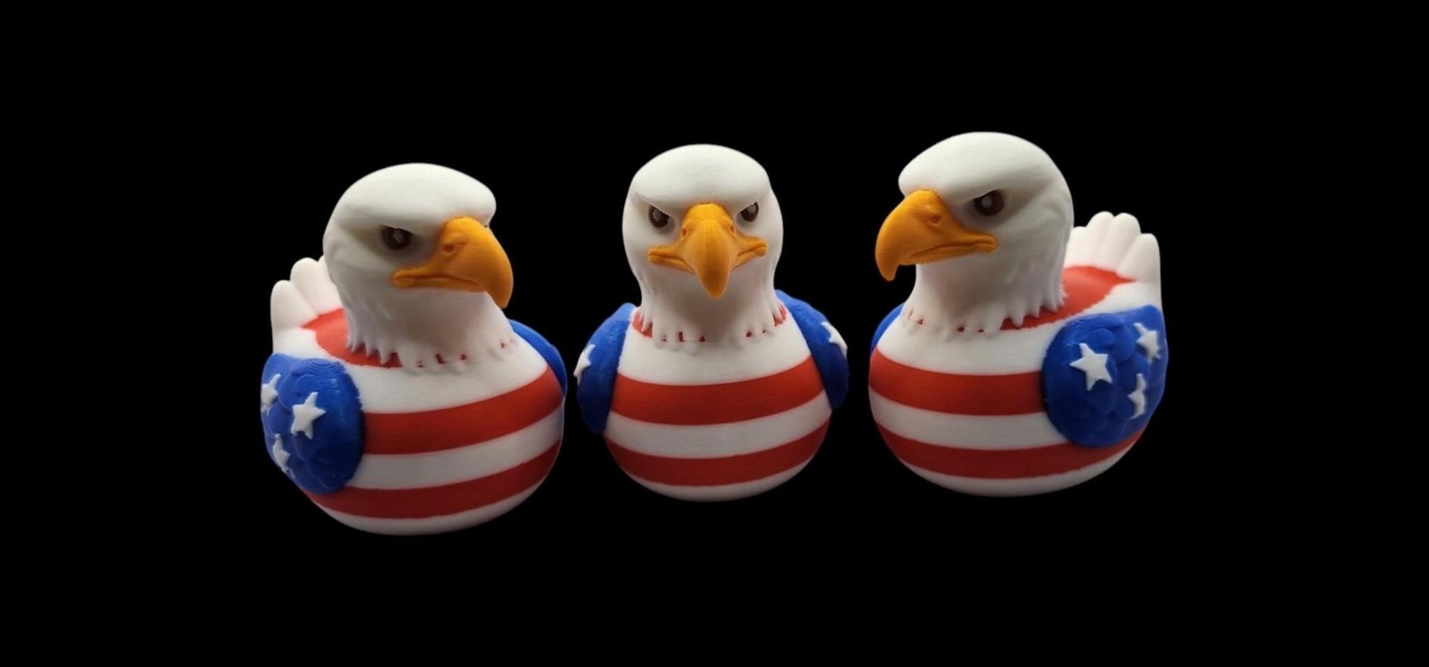 Patriotic Duck Decor, American Eagle 3D Printed Car Accessory for Dashboard Display - JM Designs