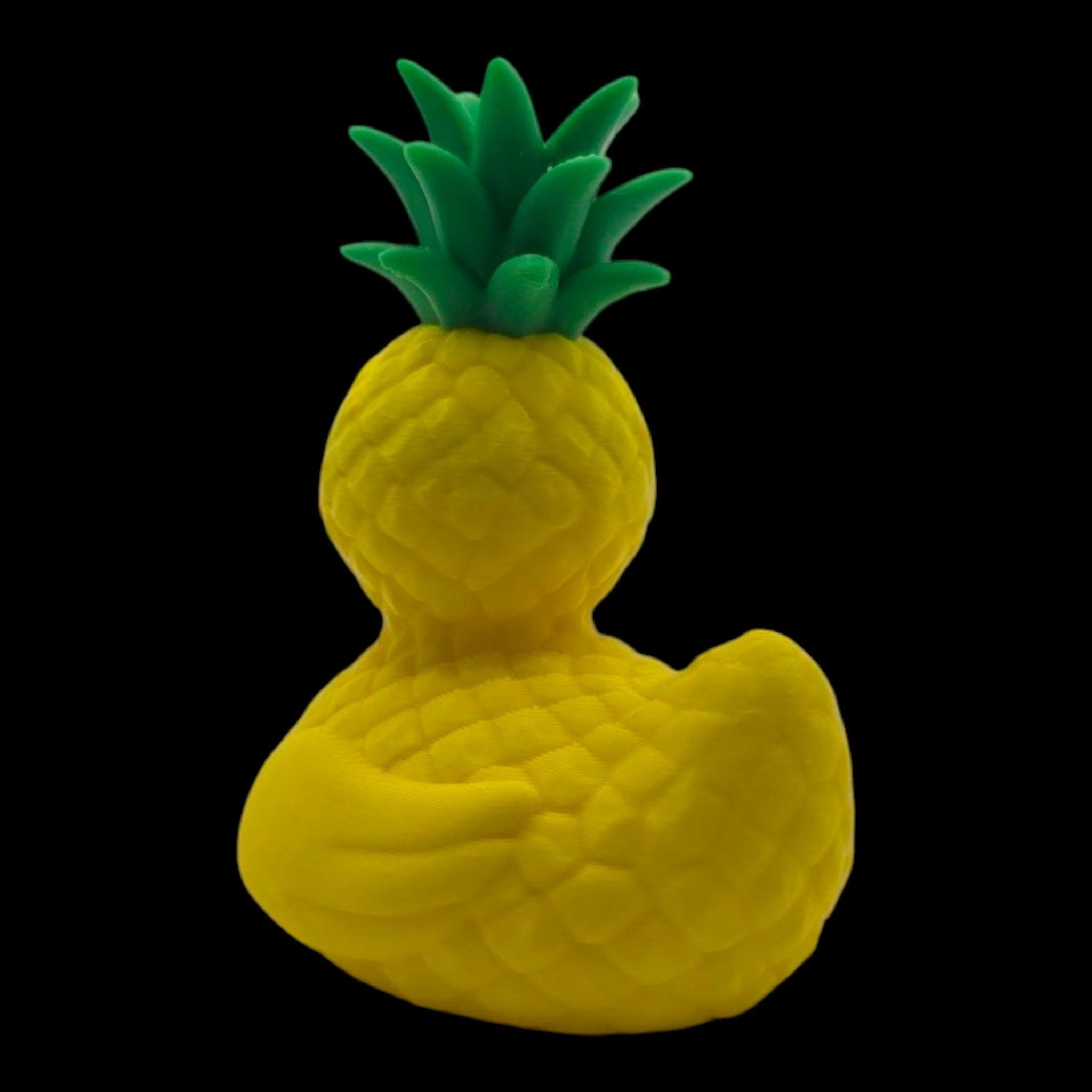 Pineapple Duck Figurine, Tropical Desk Mascot with Fun Beach Vibes - JM Designs