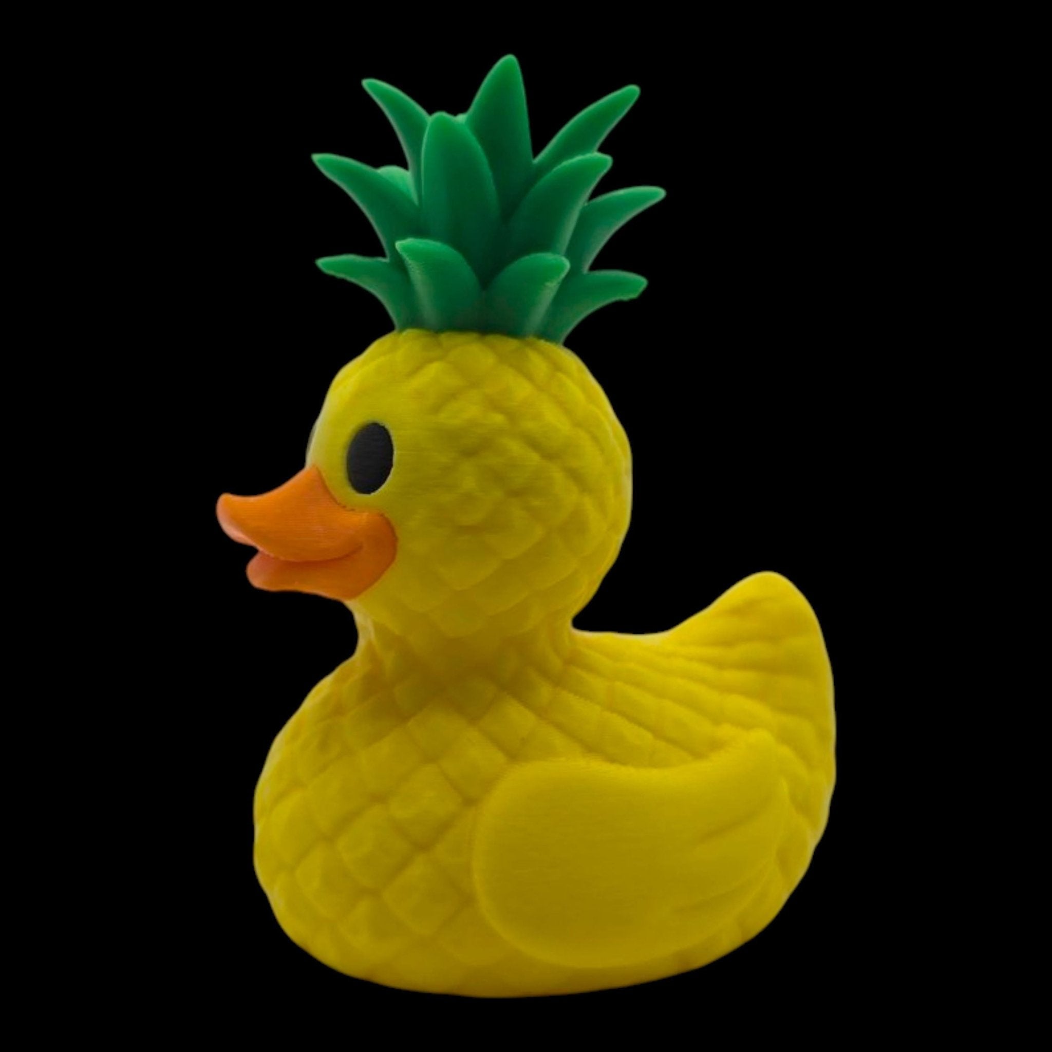 Pineapple Duck Figurine, Tropical Desk Mascot with Fun Beach Vibes - JM Designs