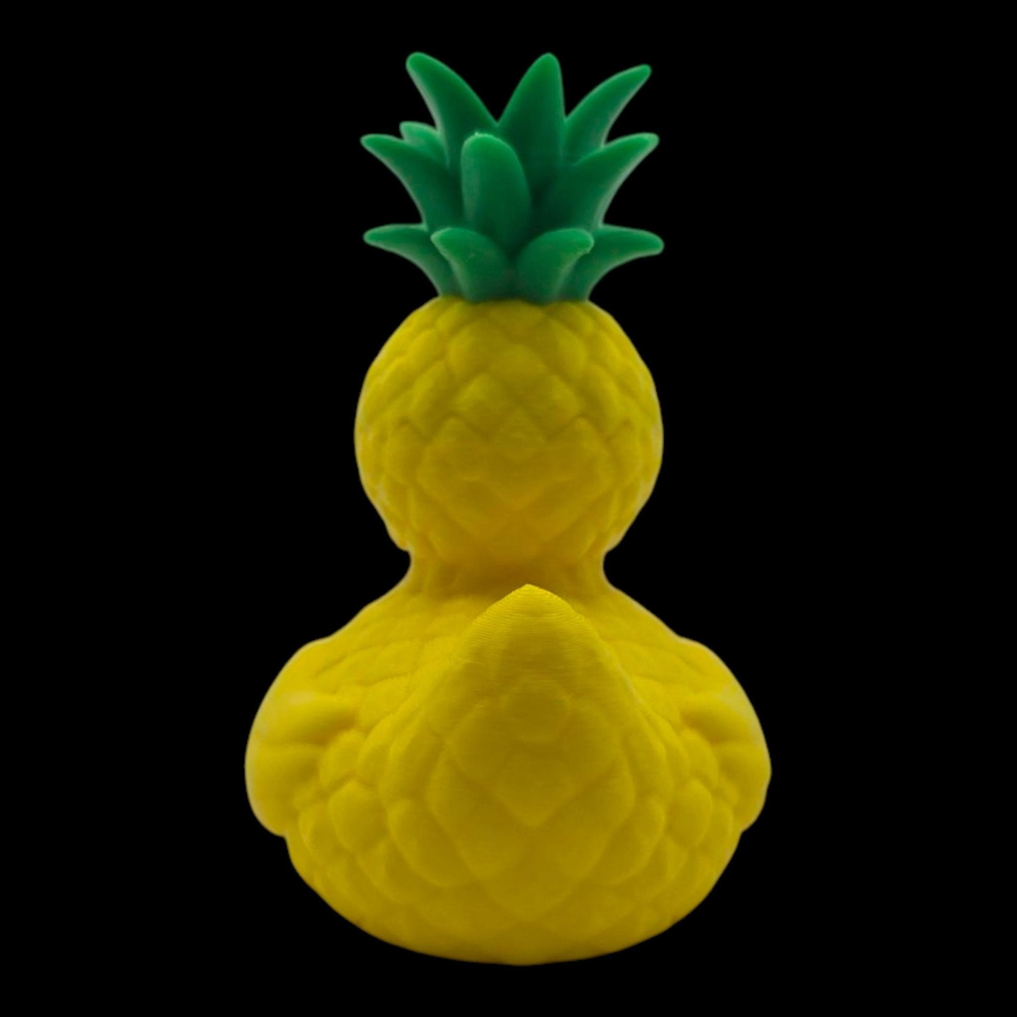 Pineapple Duck Figurine, Tropical Desk Mascot with Fun Beach Vibes - JM Designs