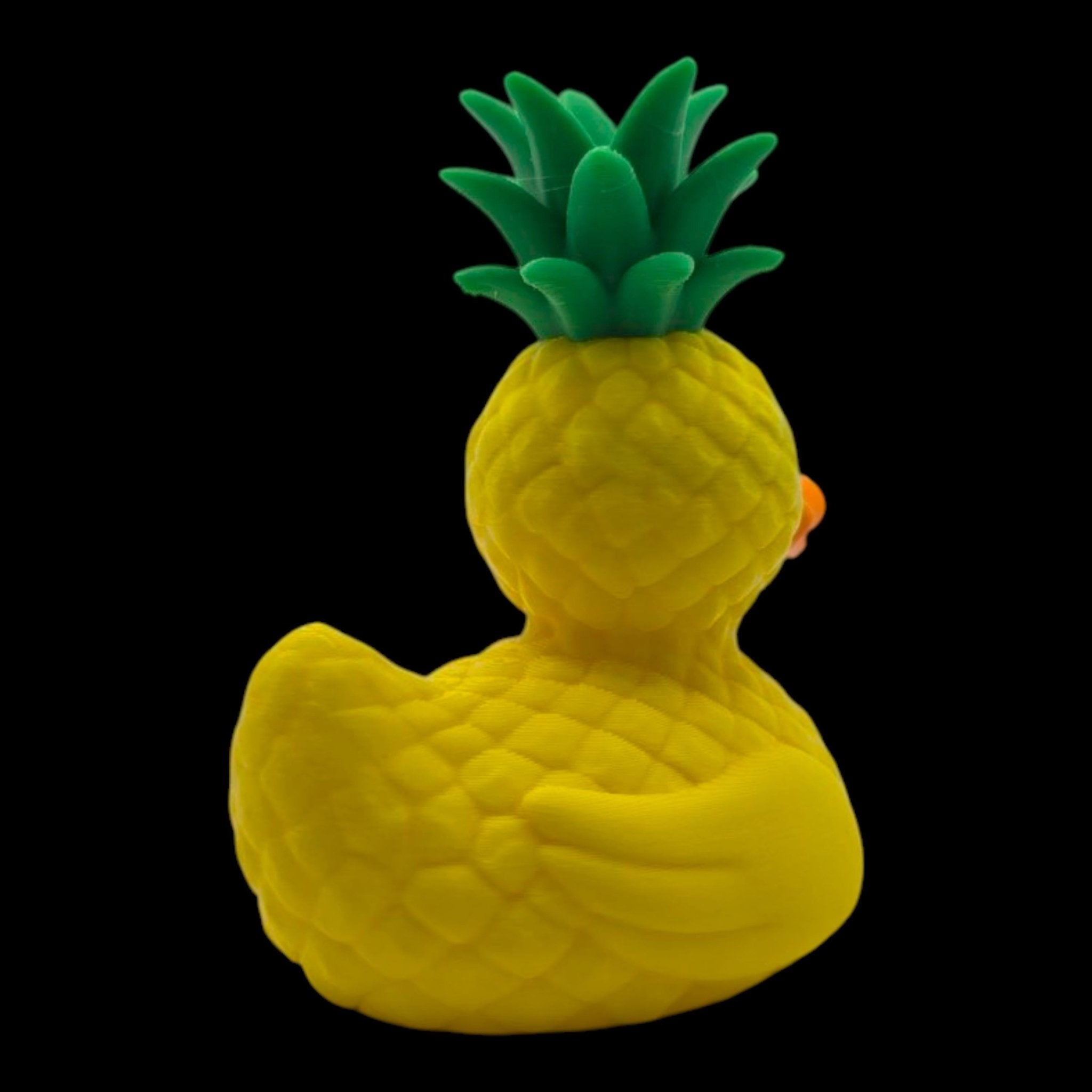 Pineapple Duck Figurine, Tropical Desk Mascot with Fun Beach Vibes - JM Designs