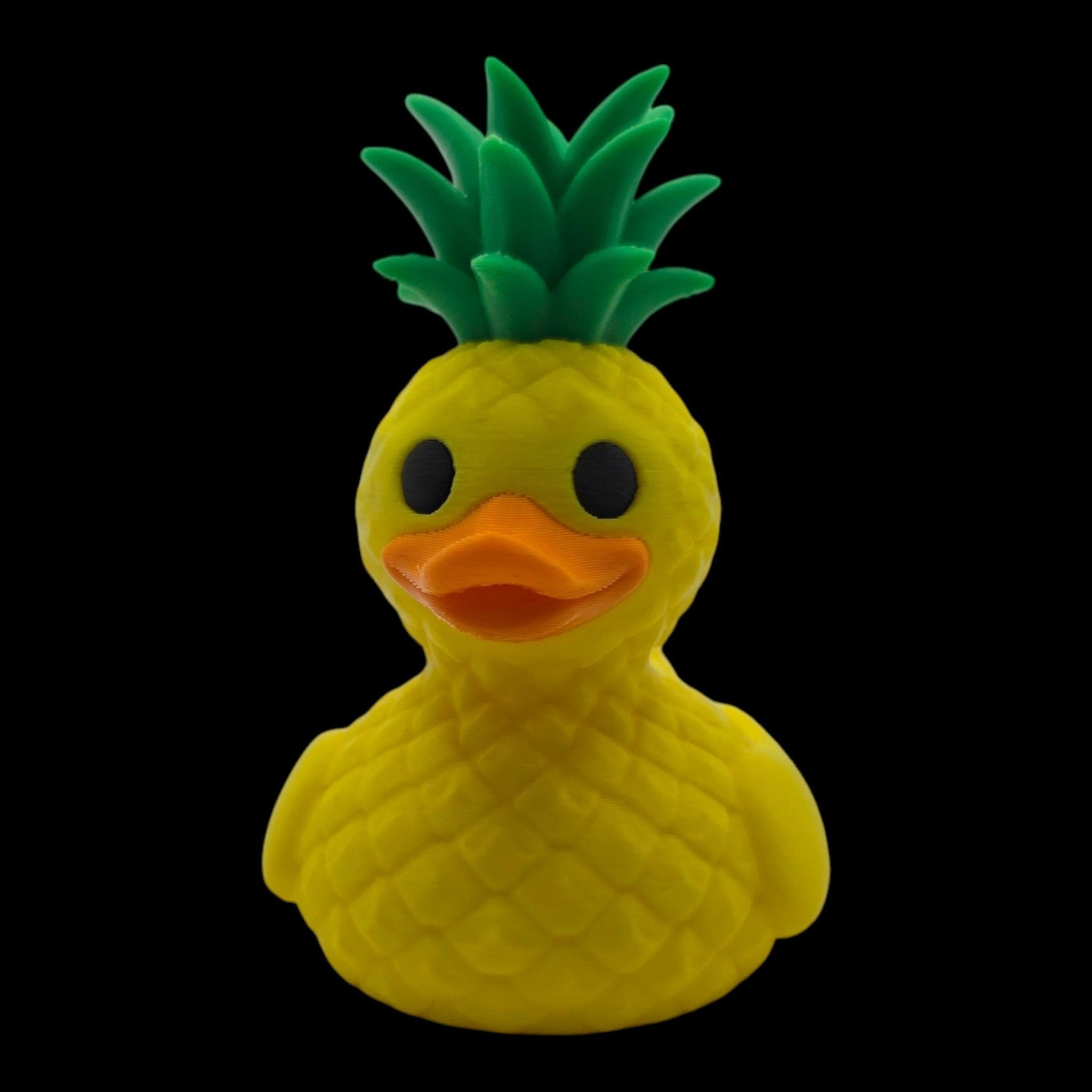 Pineapple Duck Figurine, Tropical Desk Mascot with Fun Beach Vibes - JM Designs