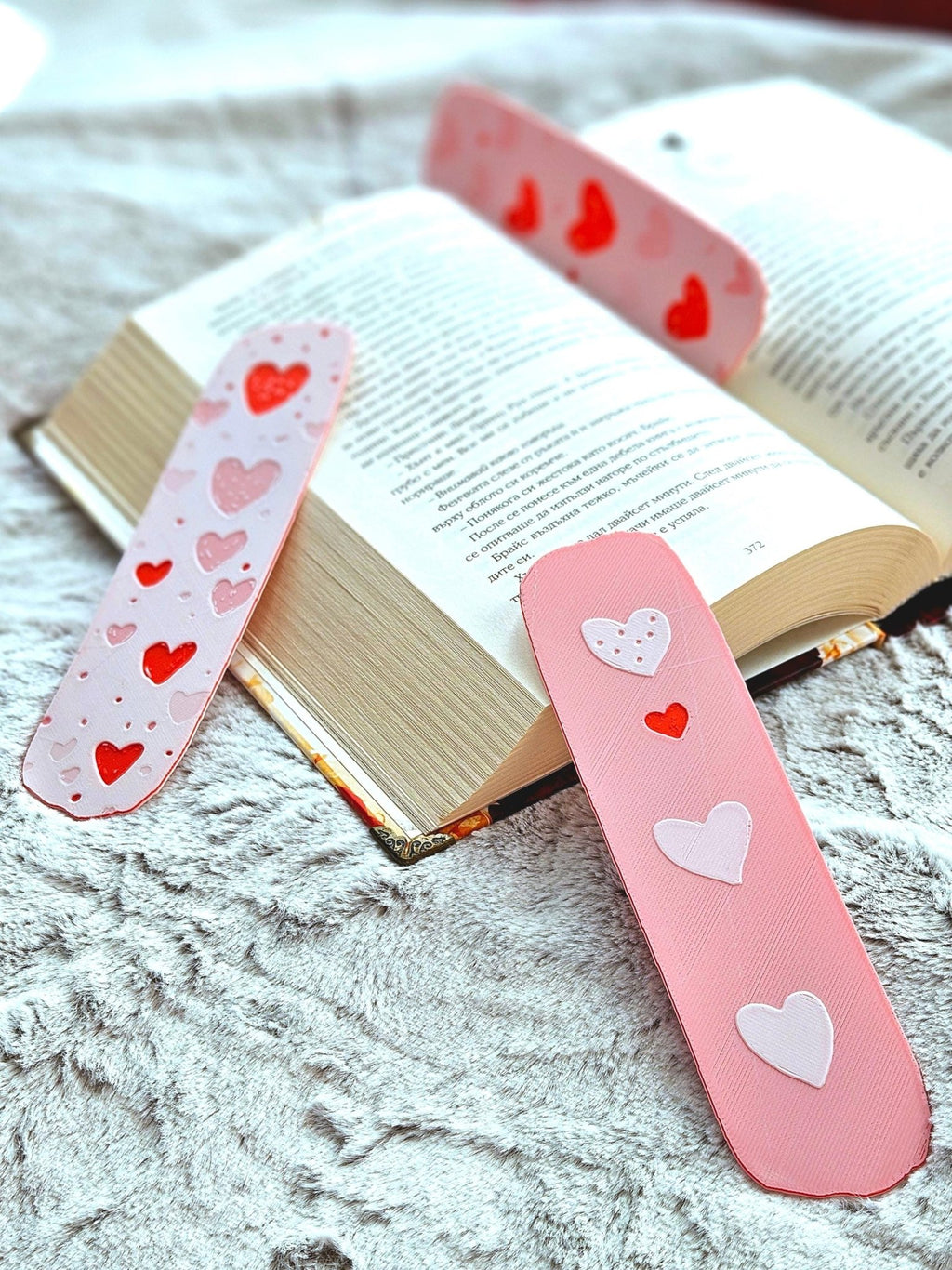 Pink Heart Bookmark Set: 3D Printed Valentines Gift - JM Designs