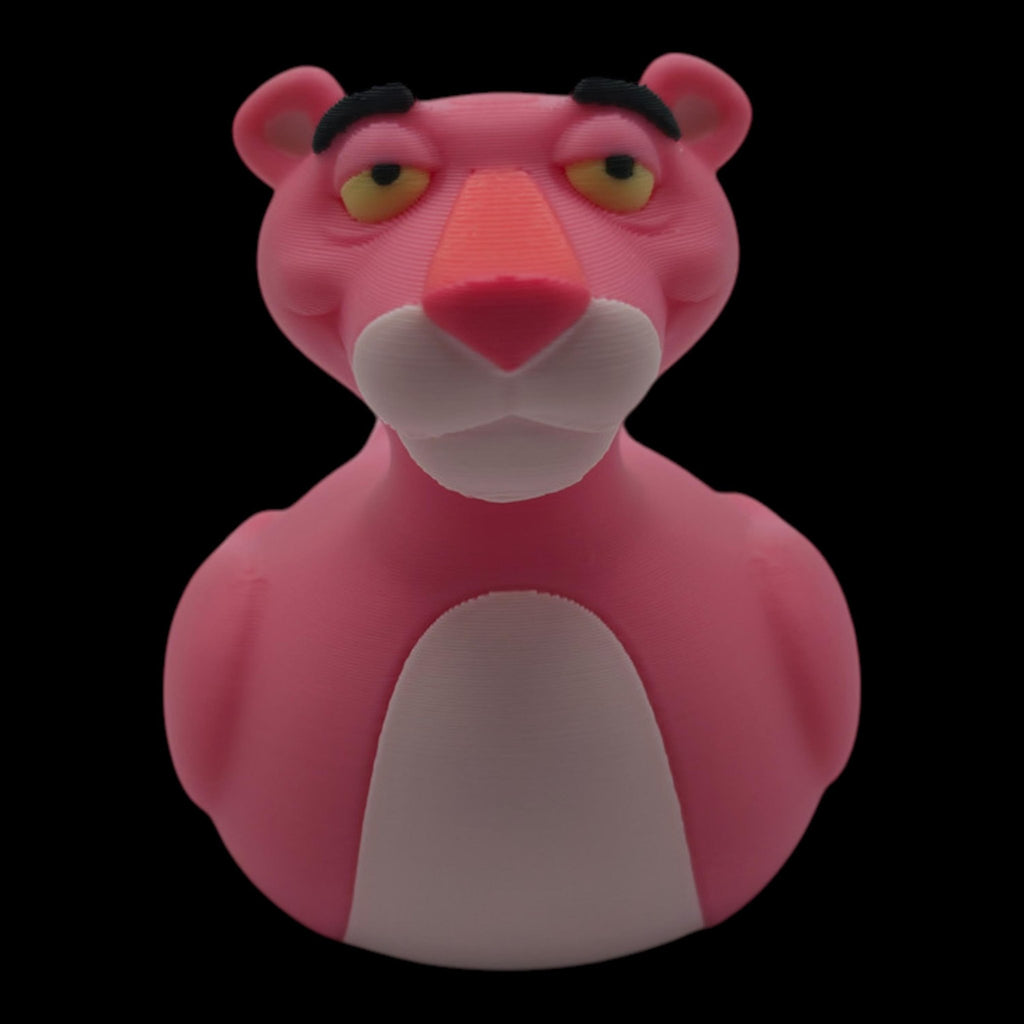 Hard Plastic Collectible Figure 3D Printed Pink Panther Inspired Duck Character Dashboard Display