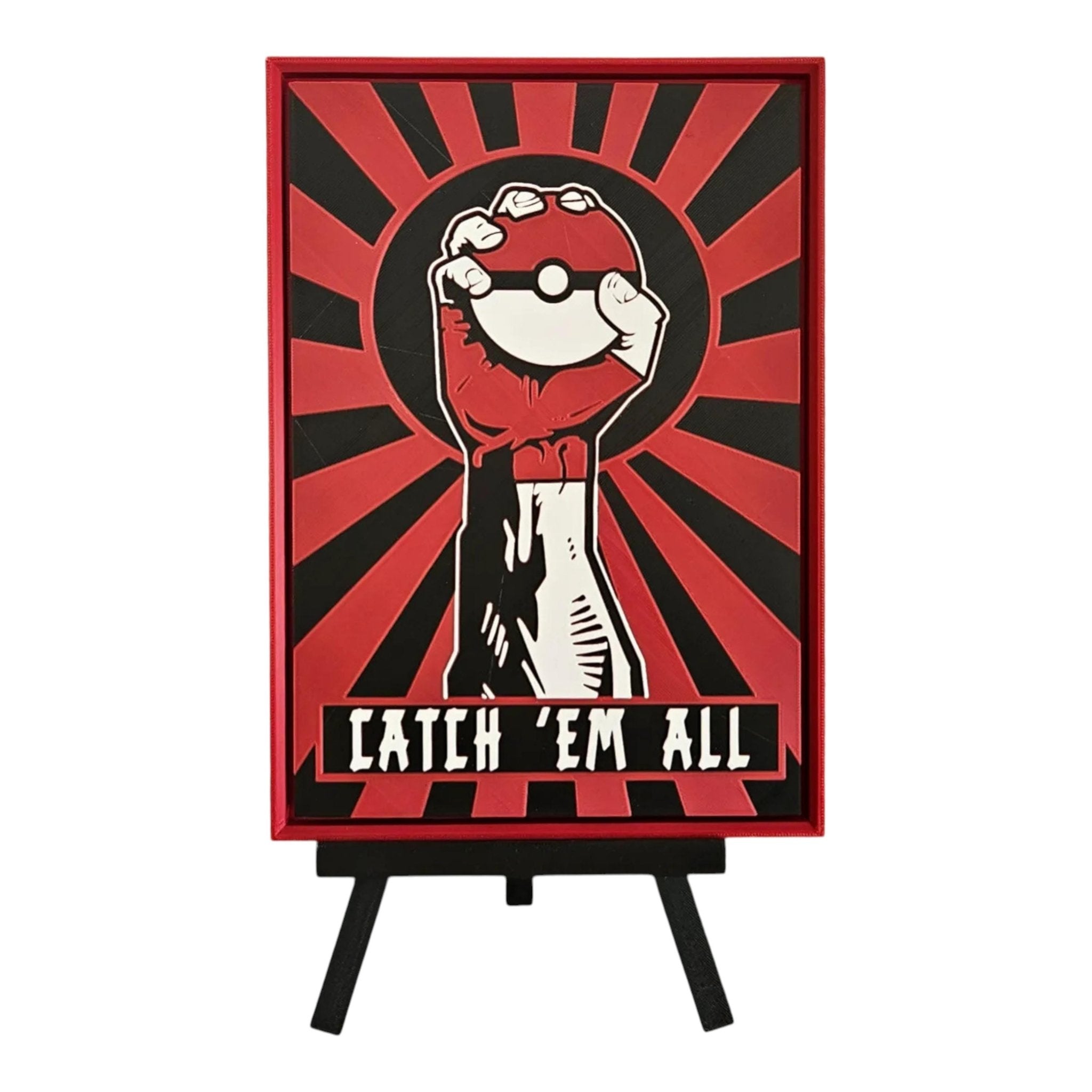 Pokemon Inspired Catch Em All 3D Printed Art Decor Pokeball Gamer Gift Fan Collectable - JM Designs