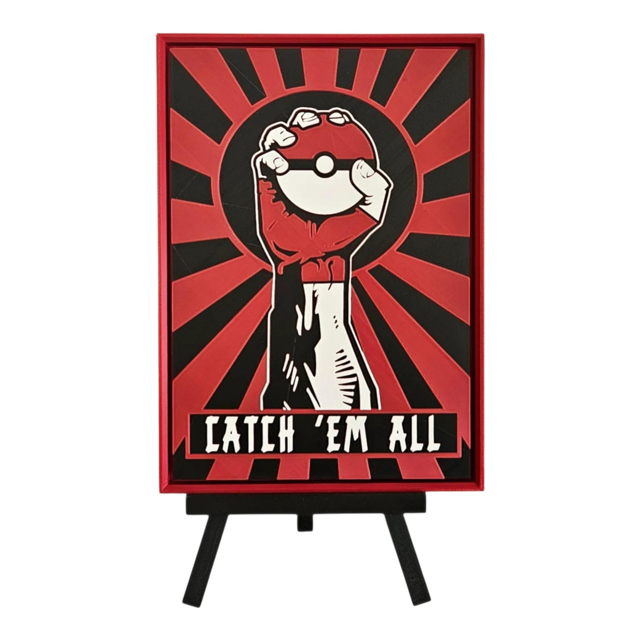 Pokemon Inspired Catch Em All 3D Printed Art Decor Pokeball Gamer Gift Fan Collectable - JM Designs