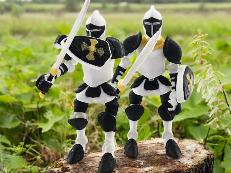 Posable Knight Action Figure: 3D Printed Medieval Figurine - JM Designs