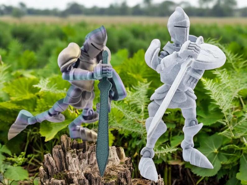 Posable Knight Action Figure: 3D Printed Medieval Figurine - JM Designs