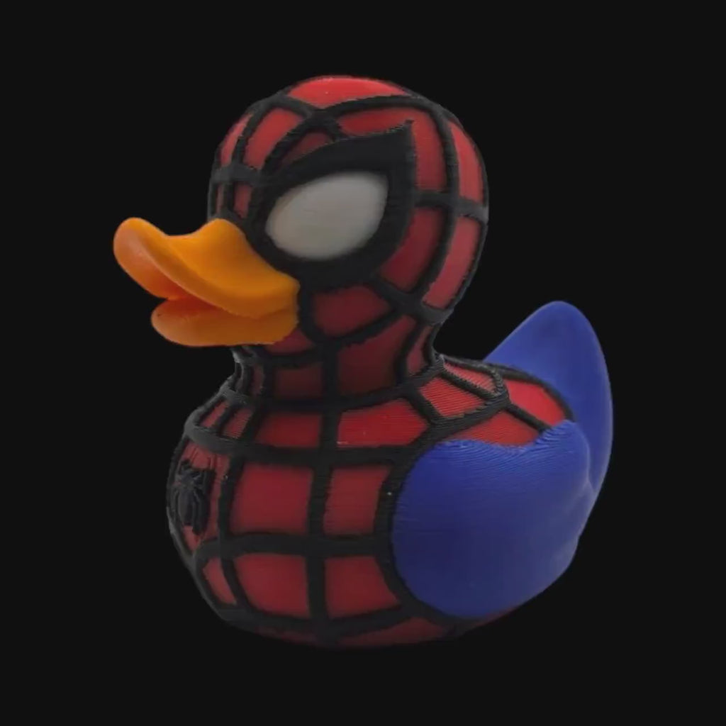 Spider-man Inspired Duck Figurine Collectible Superhero Display Marvel Memorabilia Comic Character