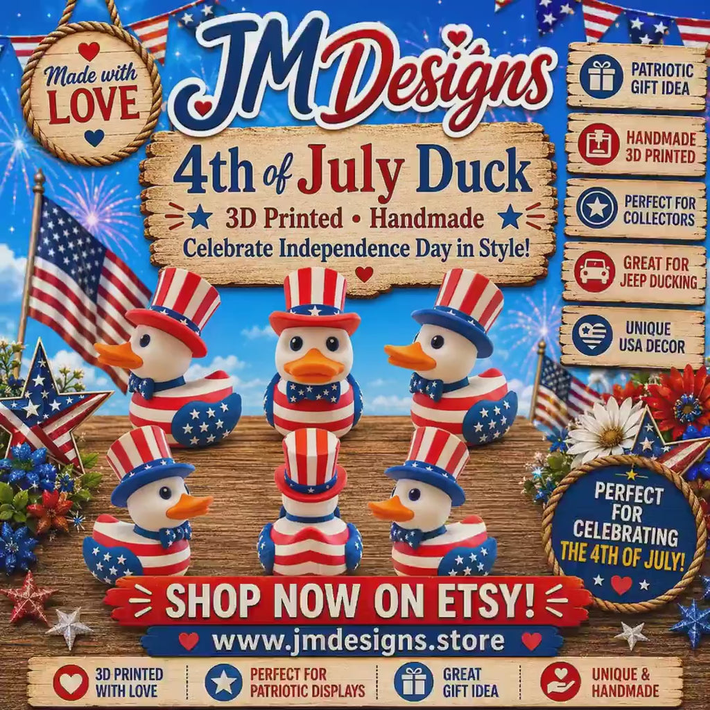 4Th of July Duck, Patriotic Rubber with Stars and Stripes Design