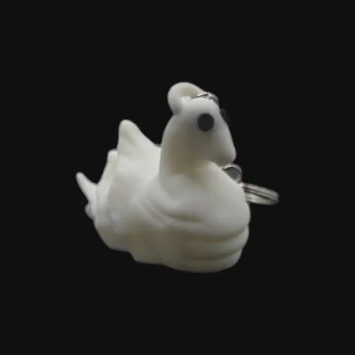 White Duck Towel Animal Keychain Cruise Souvenir Charm Collectible Travel Accessory Bag Decoration