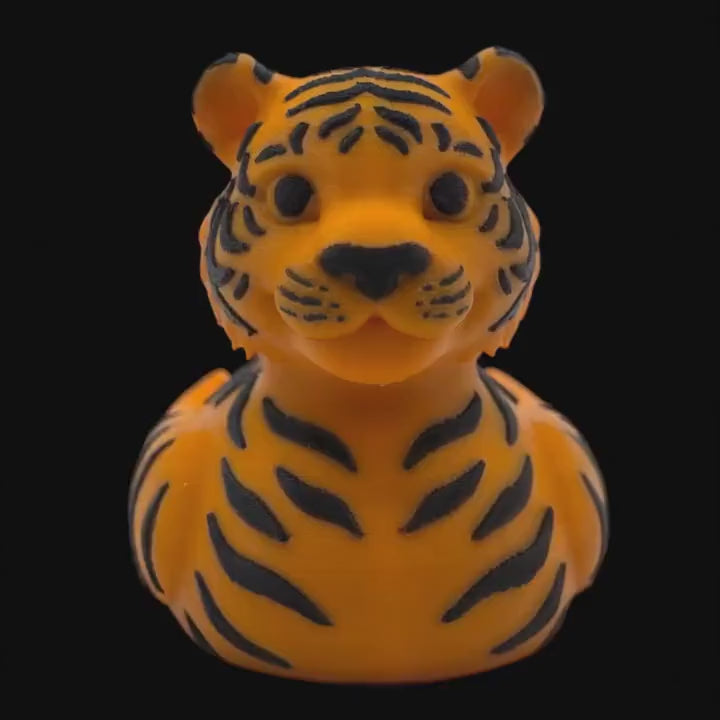 Bengal Tiger Duck White & Orange Zoo Theme Party Favor Kids Bathroom Shelf Accent Jungle Nursery