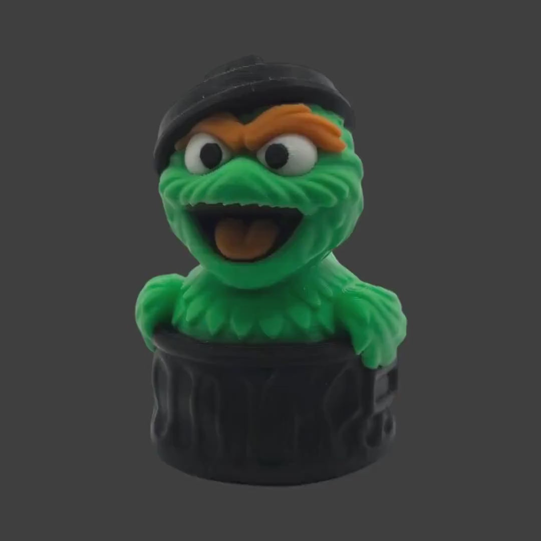 Oscar Grouch Figure Miniature Collectible Duck Toy for Desk Decoration