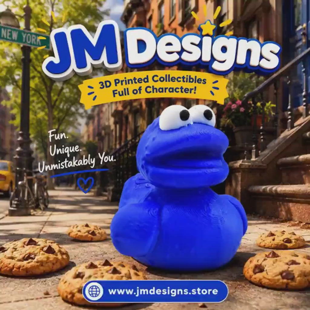 Cookie Monster Inspired Duck Jeep Car Dashboard Item Blue Design Toy Sesame Street Character Gift Novel