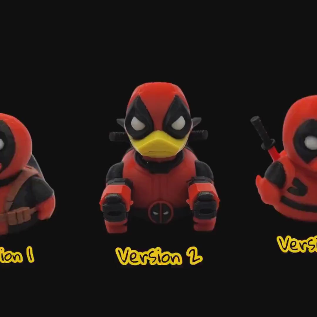 Deadpool Inspired Duck Superhero Figurine for Desk Decor and Display Shelf