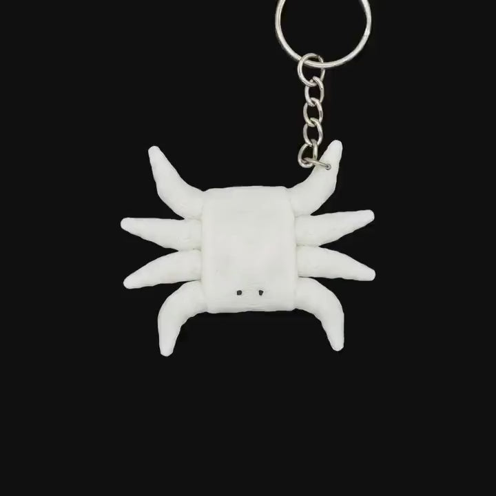 White Crab Towel Anima Keychain Accessory Beach Theme Nautical Bag Charm Cruise Line Souvenir