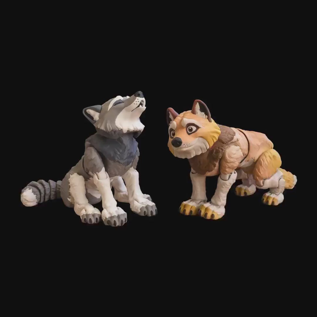 Articulated Wolf Figurine, 3D Printed Desk Accessory with Movable Joints