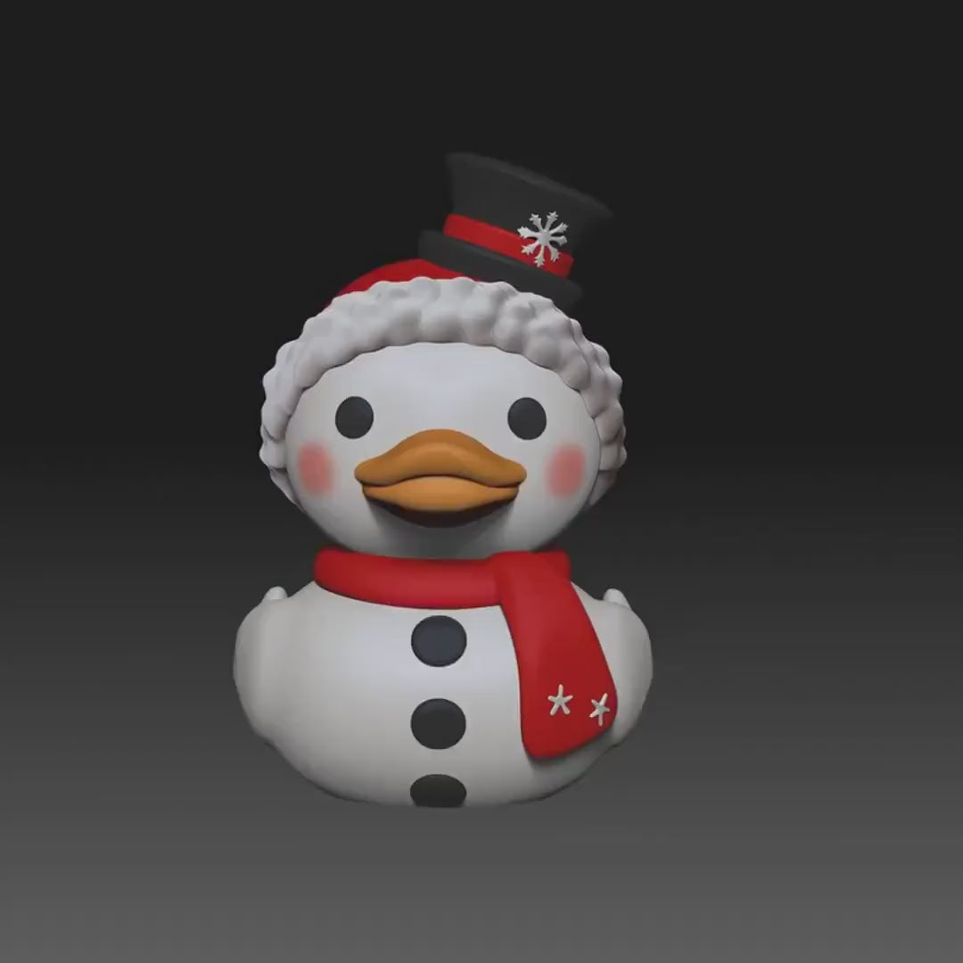 Duck Snowman Figure, Adorable Holiday Decoration for Christmas Decor