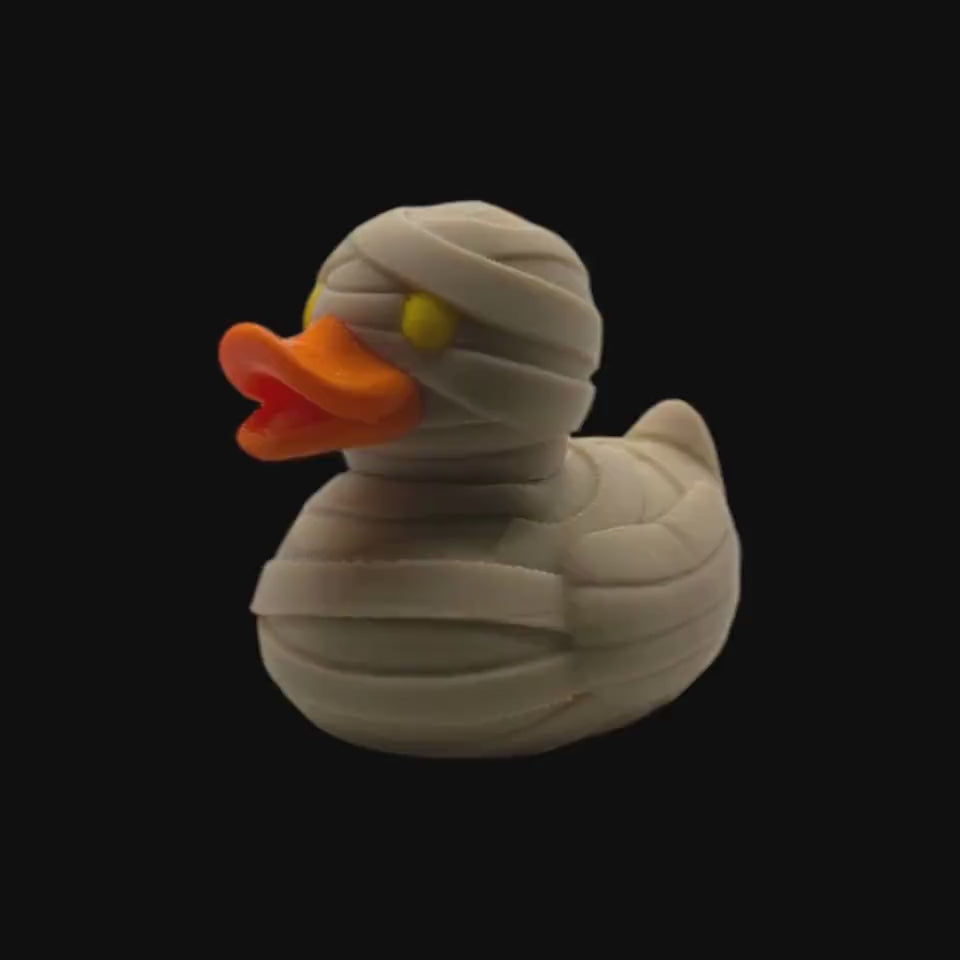 Halloween Mummy Duck Figurine Spooky Desk Accessory Novelty Bandage Wrapped Egyptian
