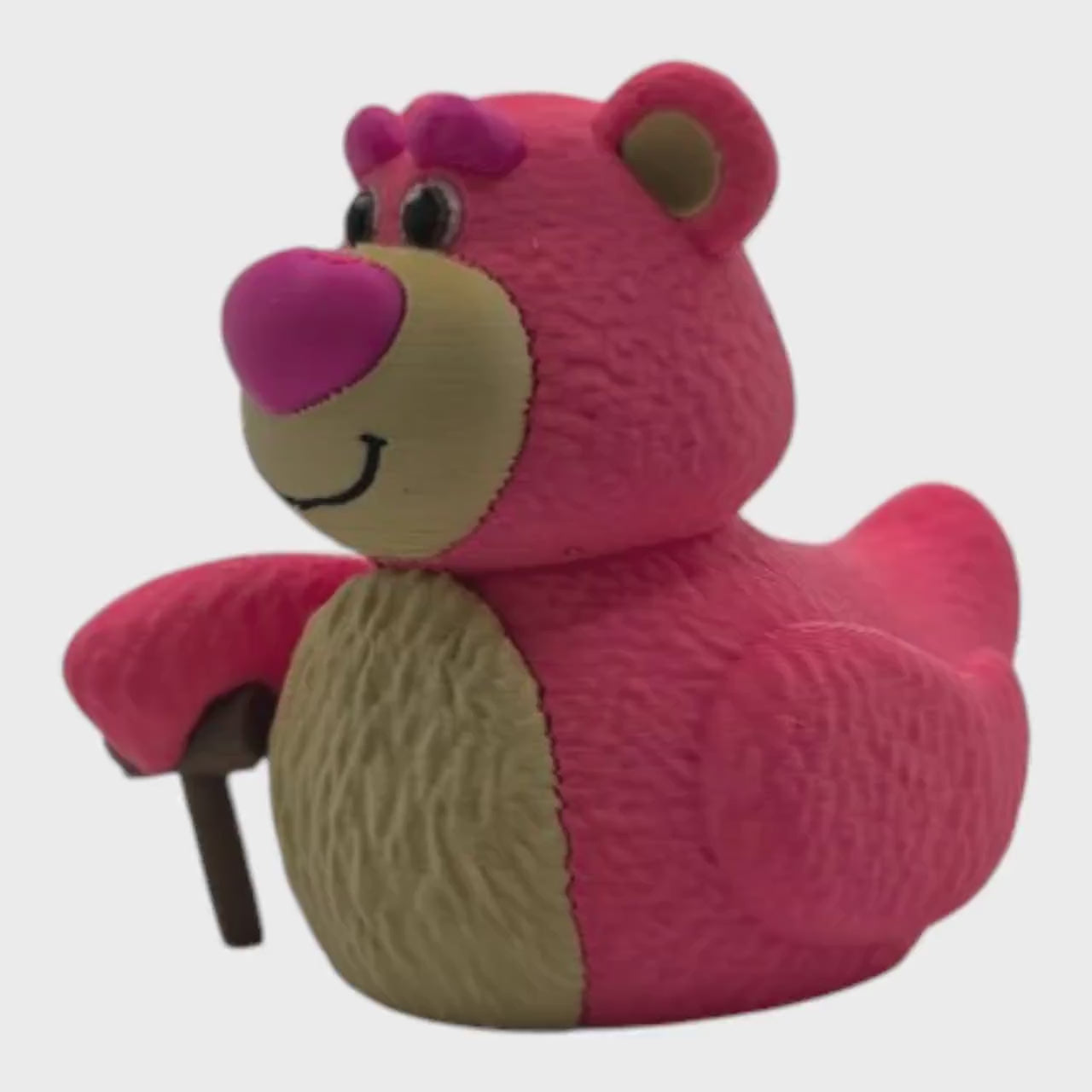 Lotso Inspired Duck Toy Story Collectible Duck Figurine Desk Ornament Piece Miniature Table Accent Disney Fan Movie Inspired