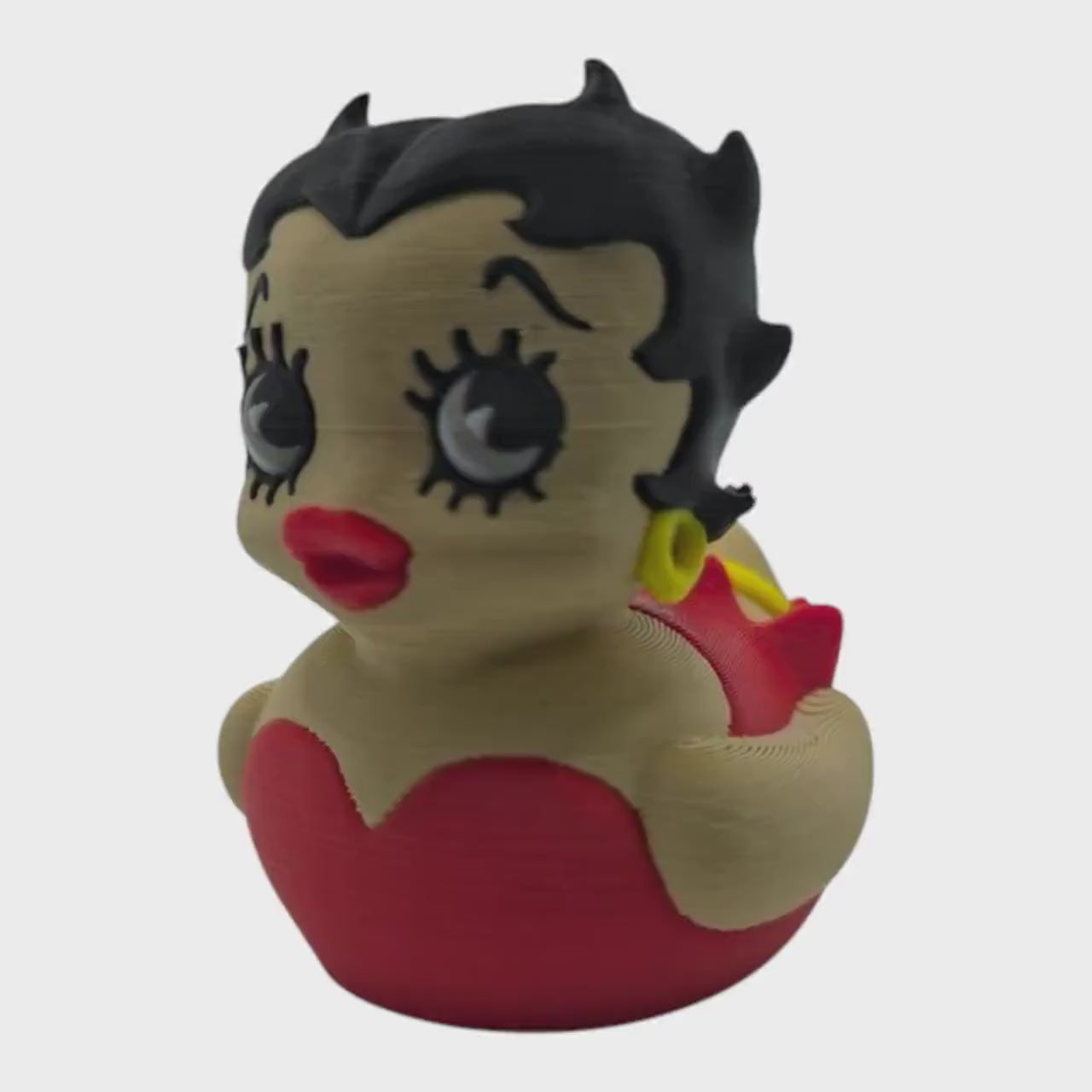 Betty Boop Inspired Duck Figure Physical Pla Printed Collectible Retro Cartoon Style Desk Decor Cute Animation Fans