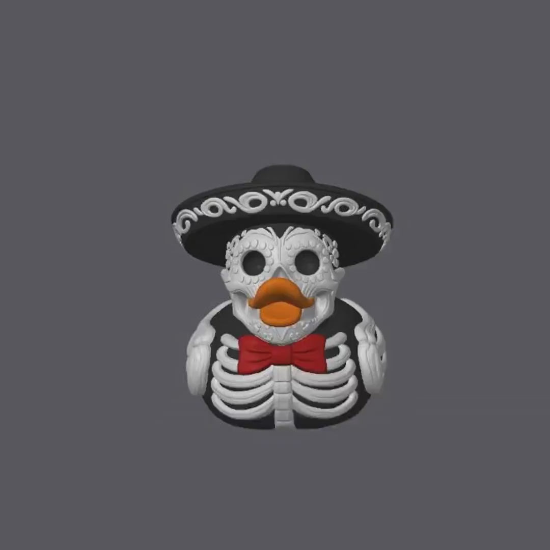 Mariachi Skeleton Duck, Spooky 3D Printed Halloween Decor