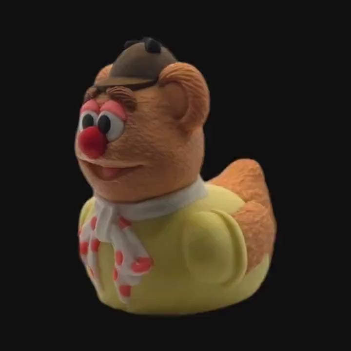 Fozzie Bear Duck Figurine Collectible Cartoon Character Display Decoration Desk Accessory Miniature Statue Novelty Gift Muppet Mashup Comedy