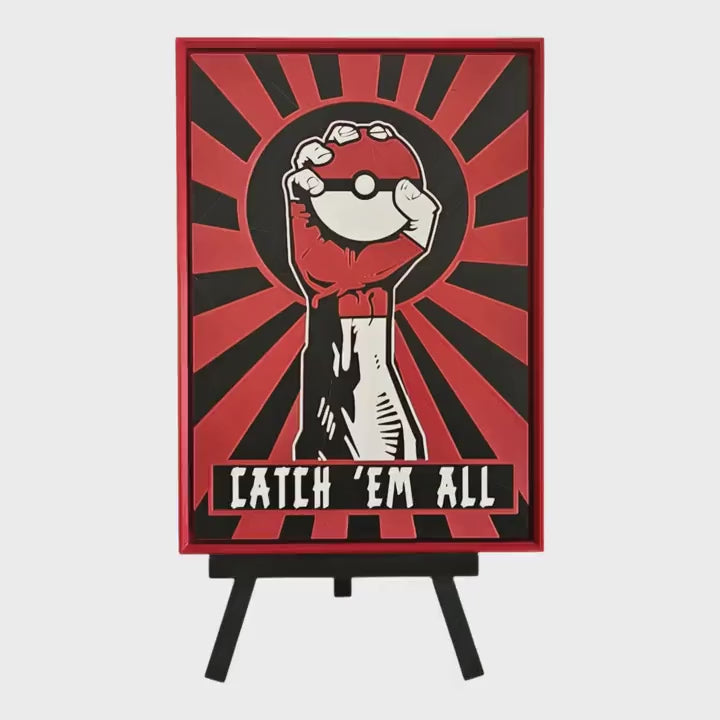 Pokemon Inspired Catch Em All 3D Printed Art Decor Pokeball Gamer Gift Fan Collectable