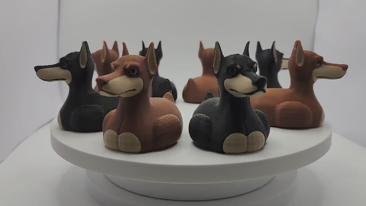 Doberman Duck Jeep Ducking Collection Jeep Dog Lovers Collectible Black Tan Duck Desk Cruise Decor
