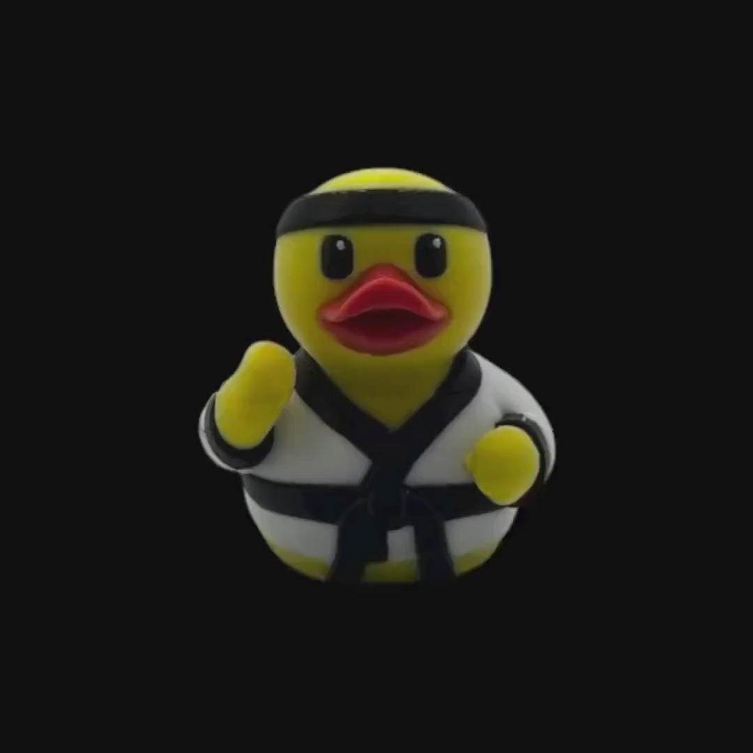 Karate Duck Figurine, 3D Printed Martial Arts Desk Accessory in Red or Black Uniform