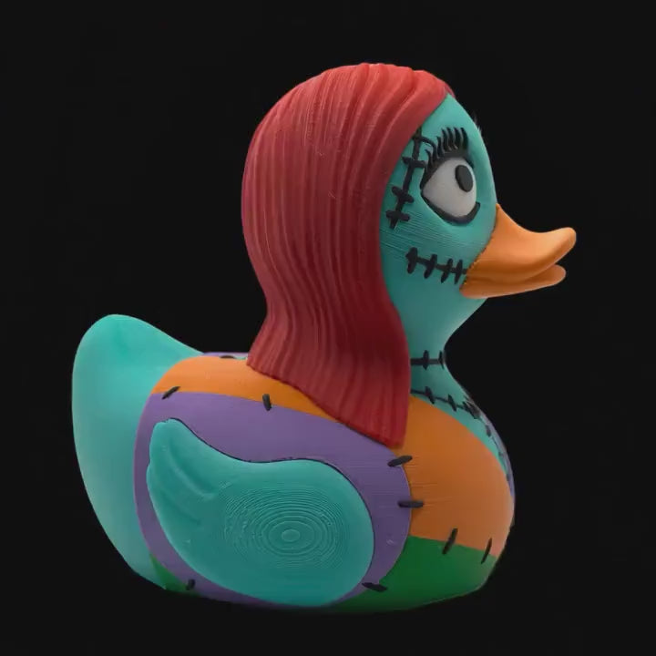Gothic Duck Figurine Set, Creepy Skeleton Inspired Halloween Town Decor