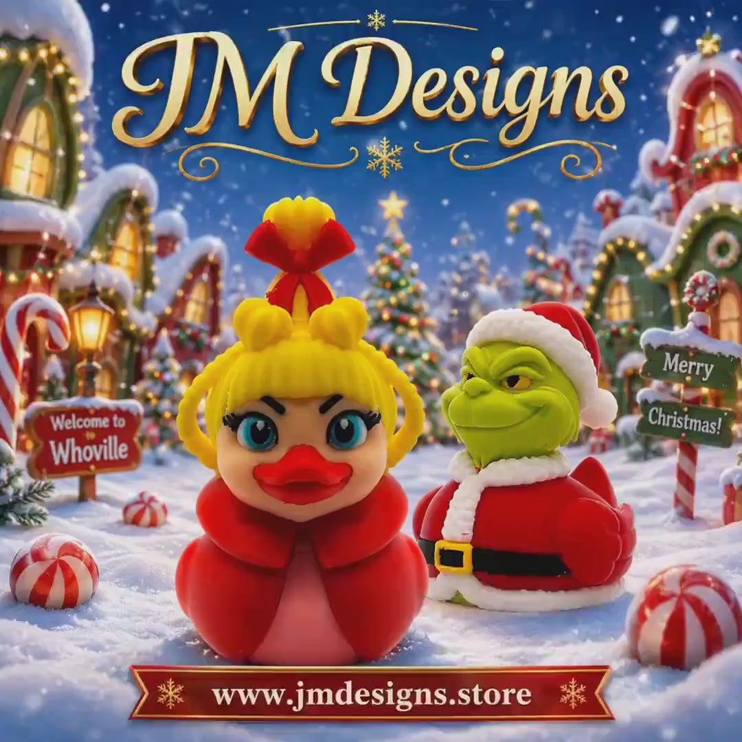 Cindy Lou Duck Holiday Bath Toy, 3D Printed Grinch Figure for Festive Decor