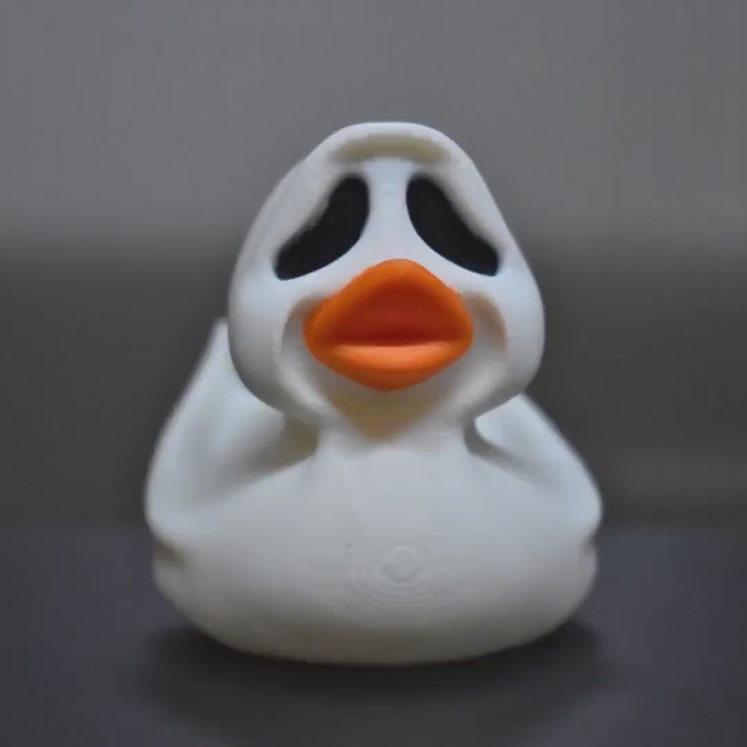 Halloween Duck Ghost Figurine, Custom 3D Printed Spooky Display Decoration