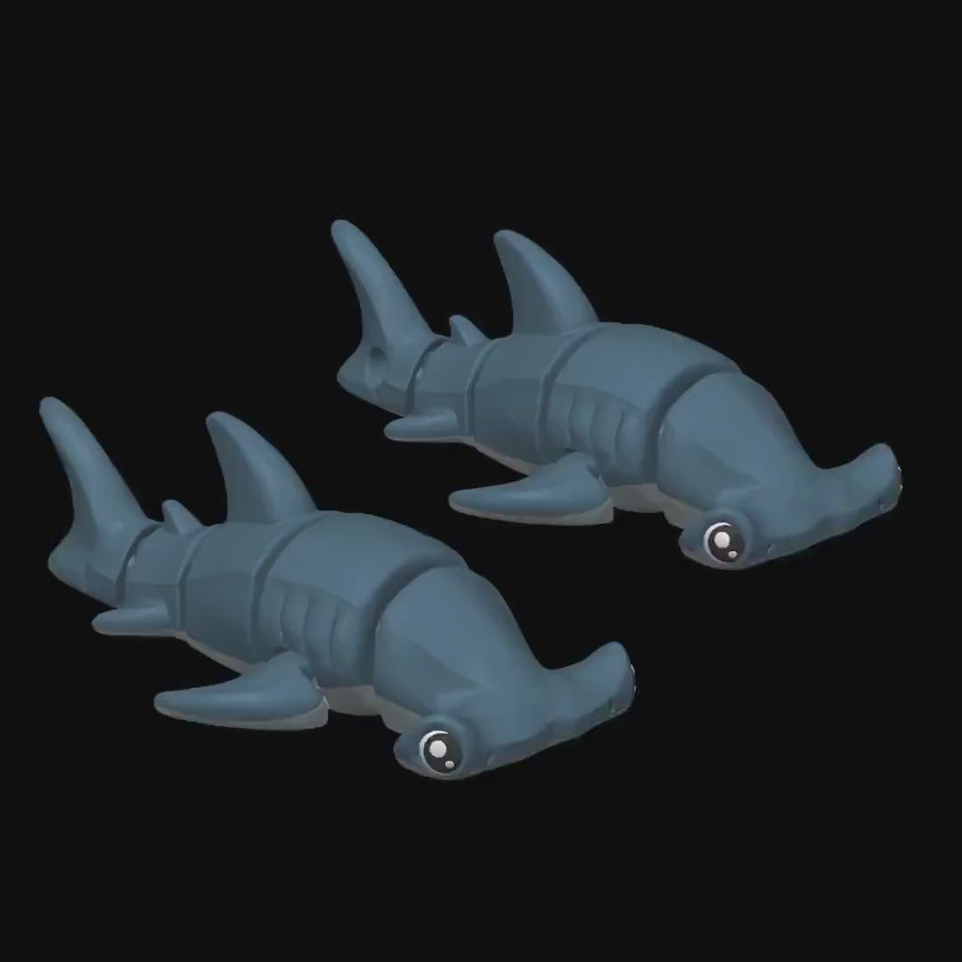 Articulated Hammerhead Shark Desk Decoration, 3D Printed Marine Animal Toy