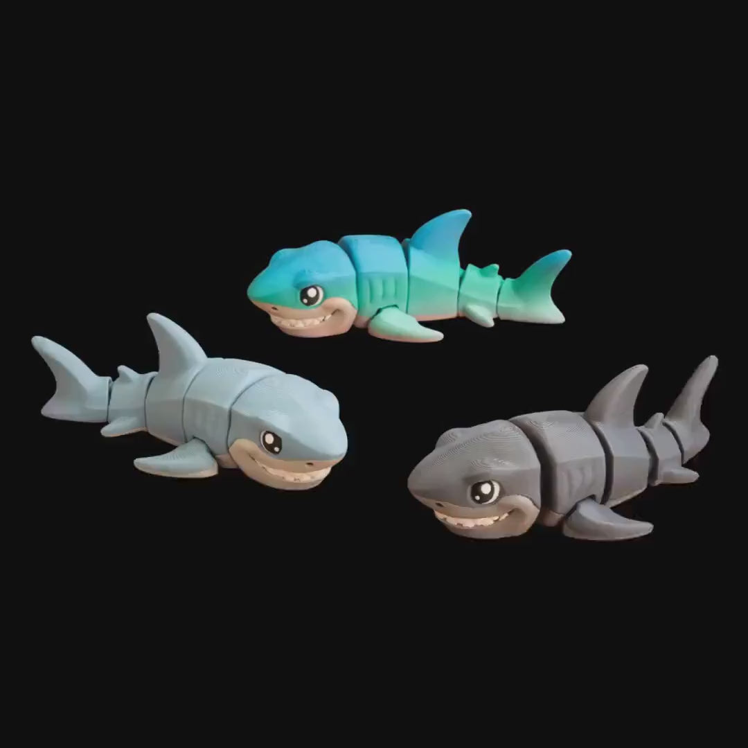 Articulated Shark Toy, Posable Model for Desk Decoration