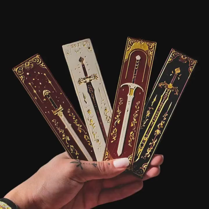 Blade Bookmark Set, 3D Printed in Red, White & Black for Readers