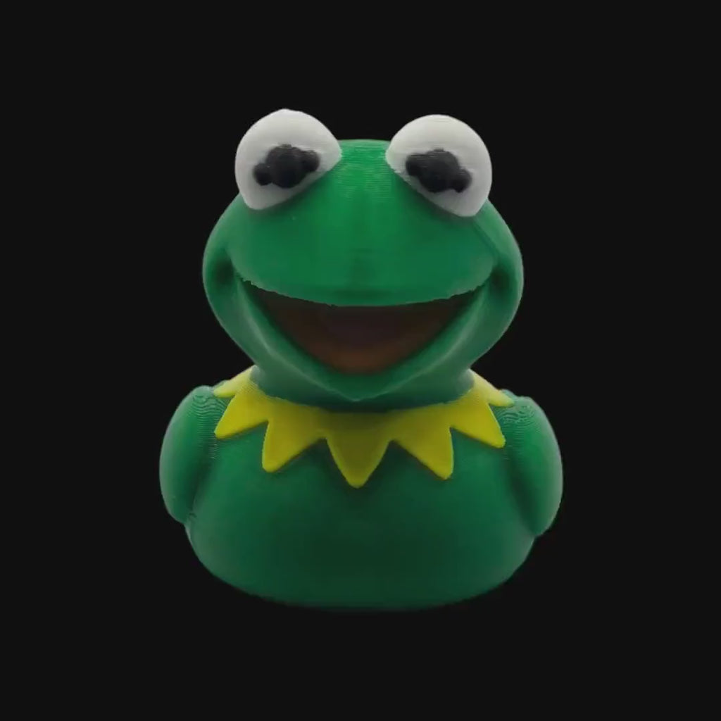 Kermit Duck Figure, 3D Printed Toy with Design for Desk Decor