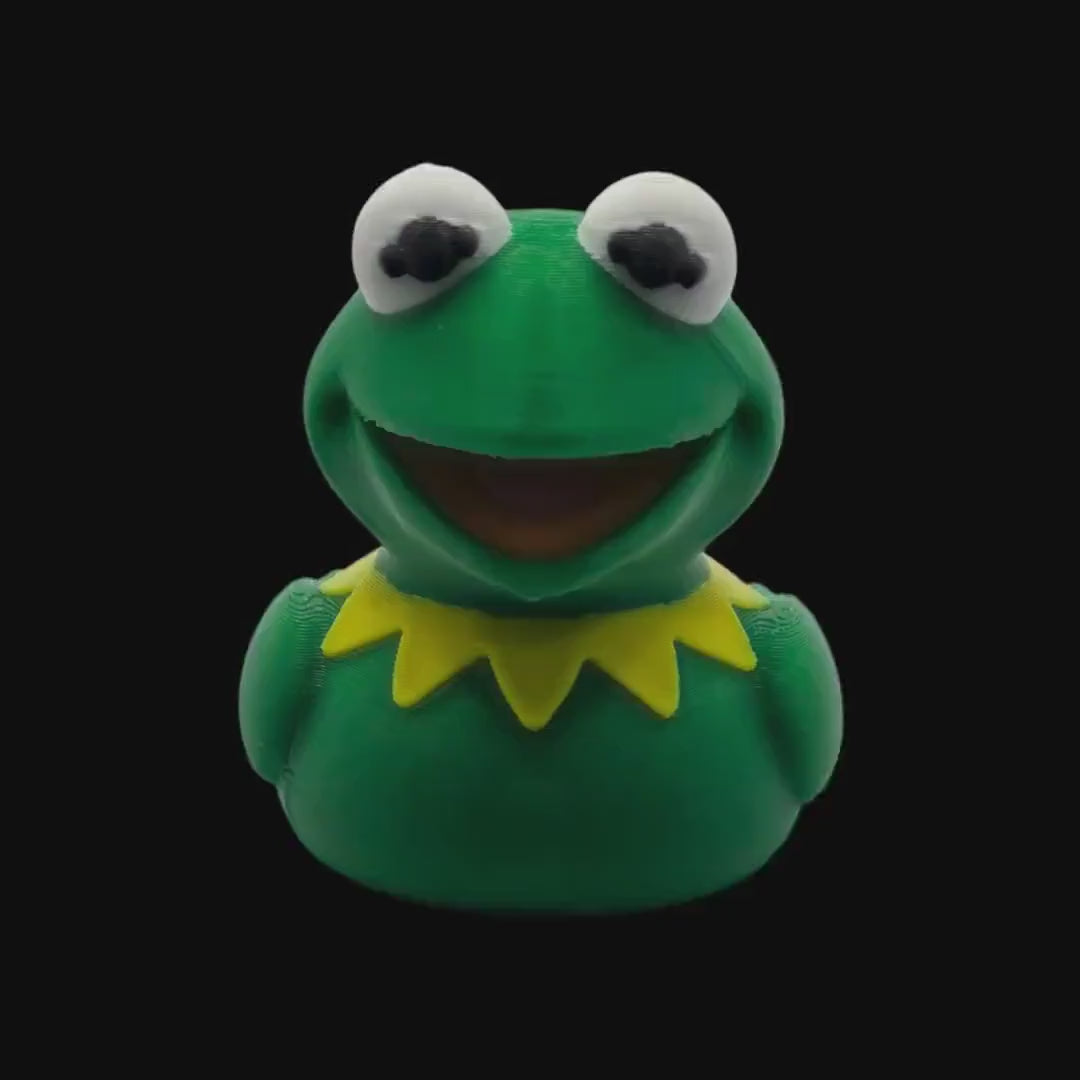 Kermit Duck Figure, 3D Printed Toy with Design for Desk Decor