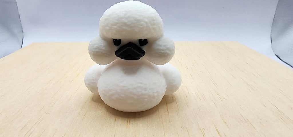 Quirky Office Decor: Poodle Duck 3D Printed Figurine for Desk - JM Designs
