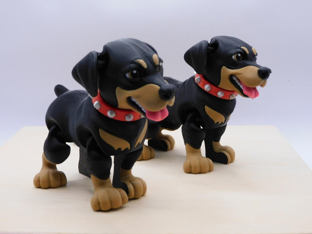 Rottweiler Figurine, Articulated 3D Printed Dog Keepsake for Dog Lovers - JM Designs