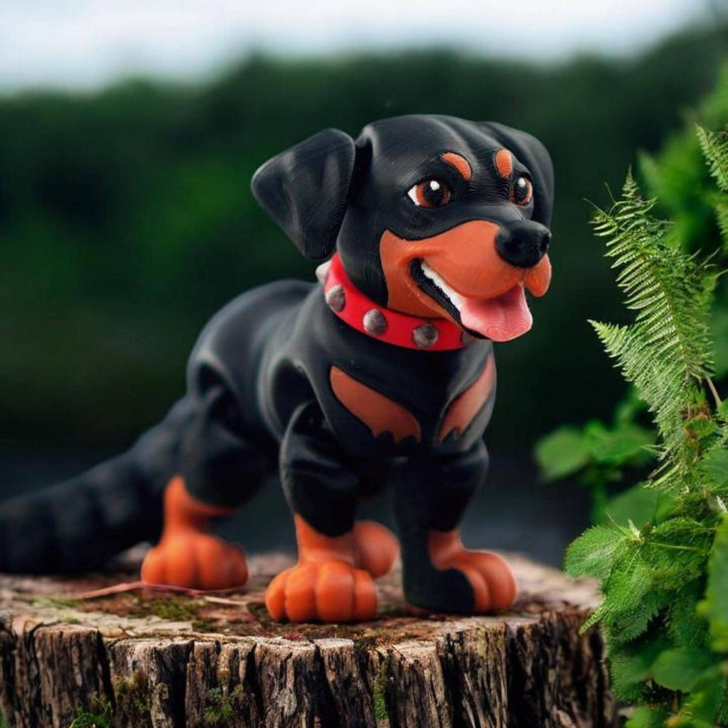 Rottweiler Figurine, Articulated 3D Printed Dog Keepsake for Dog Lovers - JM Designs