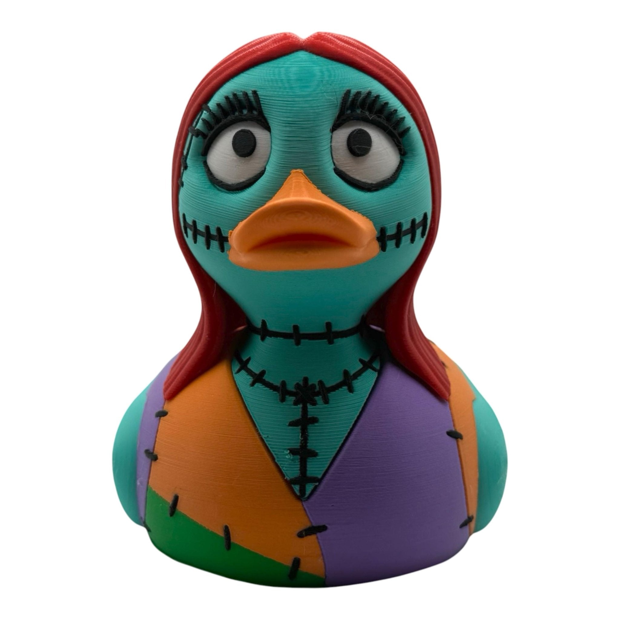 Sally Gothic Duck Figurine, Creepy Skeleton Desk Decor for Halloween - JM Designs
