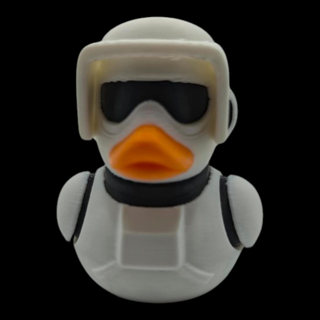 Scout Trooper Duck Star Wars Inspired Collectible Duckies Sci Fi Armor Helmet Cruise Jeep Dashboard Companion - JM Designs